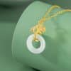 Hetian Jade Necklace Women's New Chinese National Fashion Ginkgo Leaf