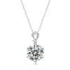 Inlaid Moissanite Plain Heart Pendant Clavicle Chain Necklace