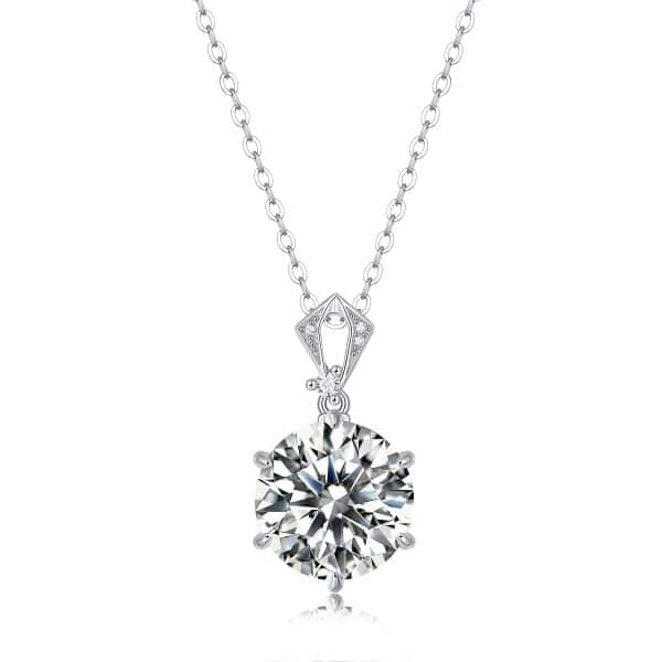 Inlaid Moissanite Plain Heart Pendant Clavicle Chain Necklace