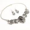 Vintage Water Drop Inlaid Gemstone Short Necklace