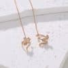 Cross Border Jewelry Wholesale Niche Design Earrings Female Fashion Europe And America Snake Shaped Copper Micro Set Zircon Long Tassel Ear Line