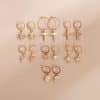 Multi-element Cross Eye Set Earrings Ins Pastoral Style