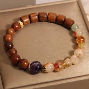 Yellow Pear Yellow Tower Crystal Ebony Amethyst Bracelet