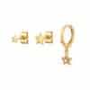 Women's Geometric Flower Shaped Diamond Earrings Set