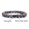 Natural Gemstone Bracelet Vintage Stone Beads Men Women Jewelry