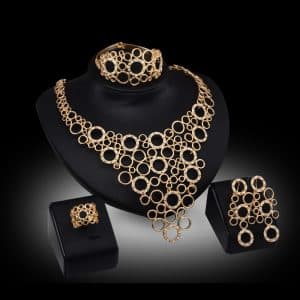 Four-piece Fashion Retro Accessories Crystal Jewelry Set