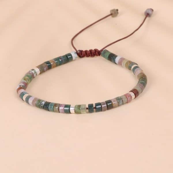 Stone Bead Woven Bracelet Jewelry