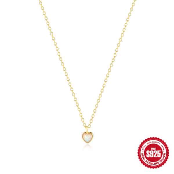 Simple S925 Loving Heart In Sterling Silver Personalized Three-dimensional Necklace