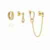 Tassel Chain Horse Eye Earrings 3-piece Set Combination