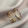Adjustable Ring Double-layer Hollow Court Style High-grade Ring