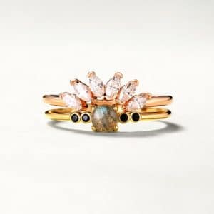 Can Be Combined Silver Plating 9k Gold Open Ring