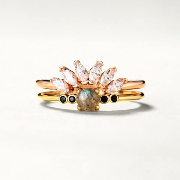 Can Be Combined Silver Plating 9k Gold Open Ring