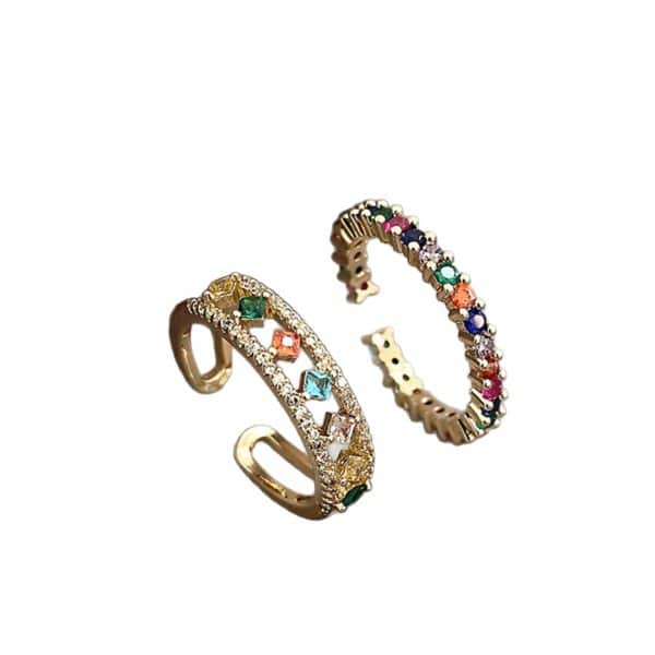 Adjustable Ring Double-layer Hollow Court Style High-grade Ring