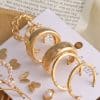 Vintage Diamond-Studded Pearl Earrings Set 9 Pairs
