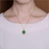 Fashion Natural Amazonite Oval Pendant Necklace