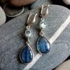 Drop Shaped Blue Gem Earrings
