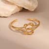 European And American Open Stainless Steel Bracelet 18K Gold Plating Heart-shaped Design Sense