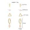 Simple and versatile geometric stud earrings set INS wind versatile daily set stud earrings