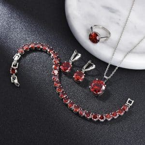 Geometric Round Earrings Ring Bracelet Necklace Ornament Suit
