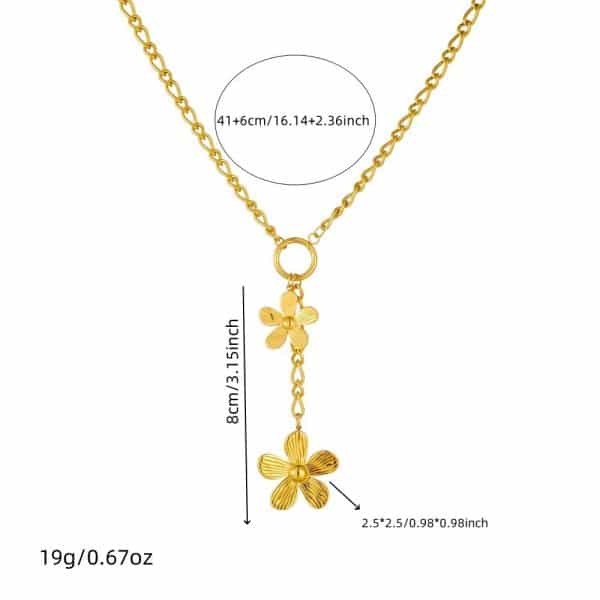 Flower Sun Moon Drop-shaped Diamond Love Necklace