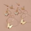 Diamond-studded Temperament Exquisite Butterfly Set Earrings