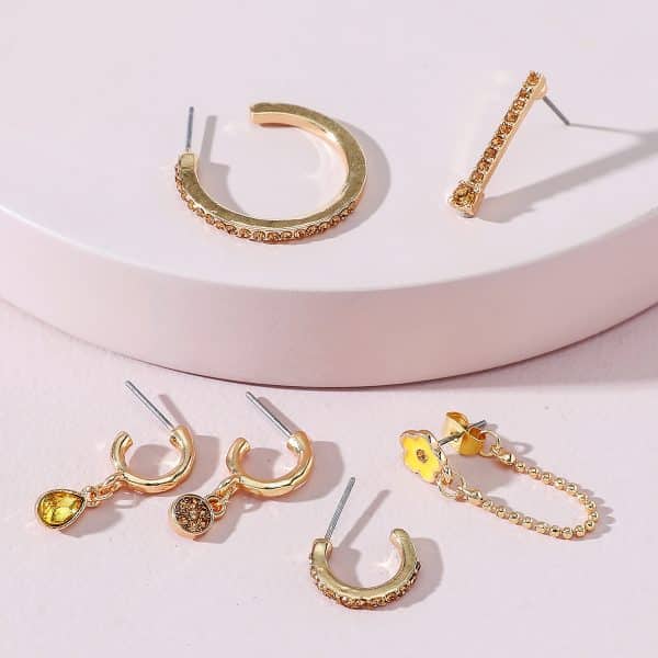 European And American Asymmetric Stud Earrings Set