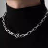 Cuban Necklace Men's Pure Silver High Street Splicing