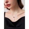 Women's Simple 999 Sterling Silver Double Ring Necklace