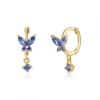 S925 Silver Needle Set Zircon Butterfly Earrings