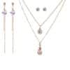 Zircon Necklace And Earrings Environmental Protection Color Jewelry Set