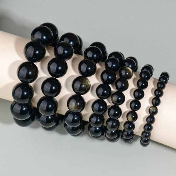 Year Of Birth Obsidian Bracelet Couple