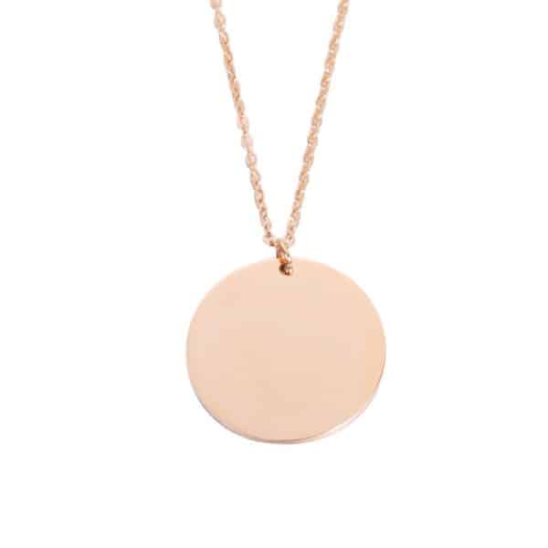 Stainless Steel Geometric Wafer Necklace Pendant