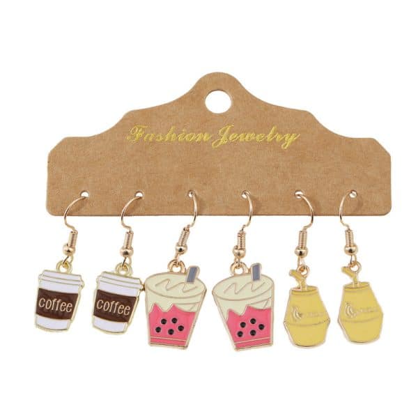 Cute Pattern Pendant And Earrings Set Small And Personalized