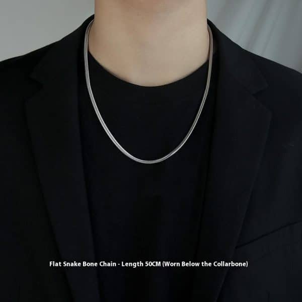 Titanium Steel Necklace Men's Korean-style Simple Ins Style Snake Bone
