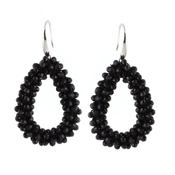 Drop-shaped Glass Crystal Earrings