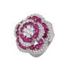 Copper Sole Gold-plated Simulation Red Corundum Rose Temperament Entry Lux Suit