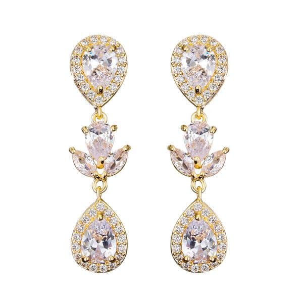Classic Retro Temperament Long Water Drop Zircon Earrings