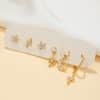 Fashion Five-pointed Star Moon Sun Lightning Earrings Six-piece Set Earrings