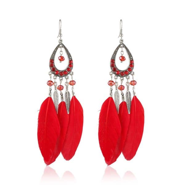 Women's Drop-shaped Feather Earrings Jewelry