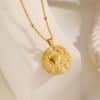 Stainless Steel Bead Necklace Twelve Constellation Embossed Round Necklace For Women
