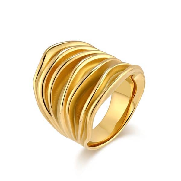 Women's Pleated Stainless Steel Fashion Personality Ring