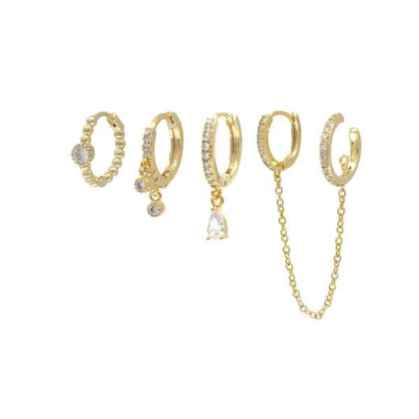 Women's Fashion Stacked Chain Tassel Earring Set