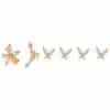 Simple Green Zircon Stud Earrings Set Four Piece Combination Jewelry