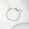 Women's Gold-plated Exquisite Minority All-match Simple Gold And Silver Stitching Bracelet
