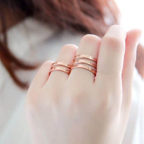 Three Rings And Two Rings Silver Ring Female 990 Silver