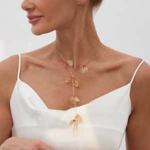 Ginkgo Leaf Tassel Three-dimensional Niche Retro High Sense Necklace Women