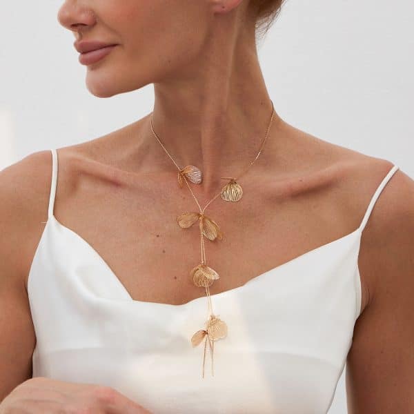 Ginkgo Leaf Tassel Three-dimensional Niche Retro High Sense Necklace Women