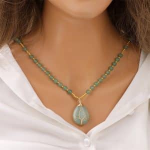 Stone Pendant Elastic String Men's And Women's Necklaces Seaside Beach Style