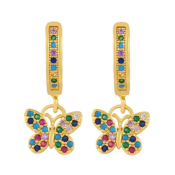 New Fashion Brass Micro Set Zircon Earrings