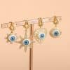 Personalized Blue Eye Color Preserving Bronze Micro Set Earrings